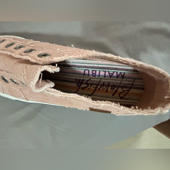 Blowfish Malibu Rose dust Color washed Linen fashion sneakers.Pink size 10 New - Picture 8 of 9